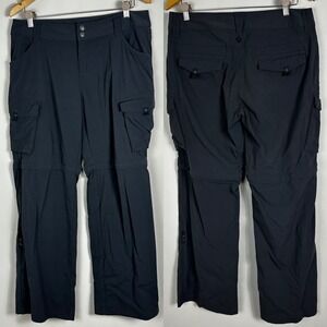 Prana Convertible Hiking Pants Womens Sz 14 Grey Outdoors Gorpcore Shorts Travel
